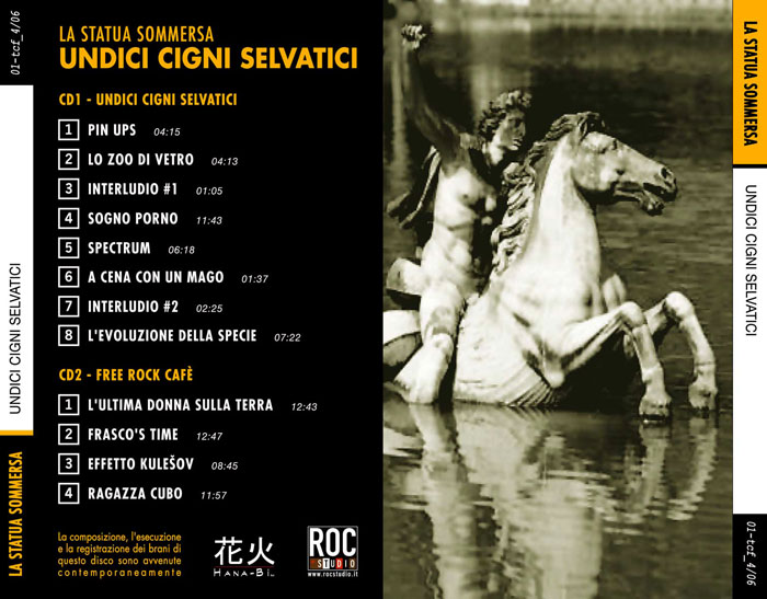 UNDICI CIGNI SELVATICI La Statua Sommersa Produzioni DIY Productioni independent total improvisation jam session frasco die lust! cosimo cappagli midori dropout tommaso assennato filippo pratesi sax michele staino bass contrabbass jazz funky free fantasy art experimental synth wave punk avant garde avanguardia